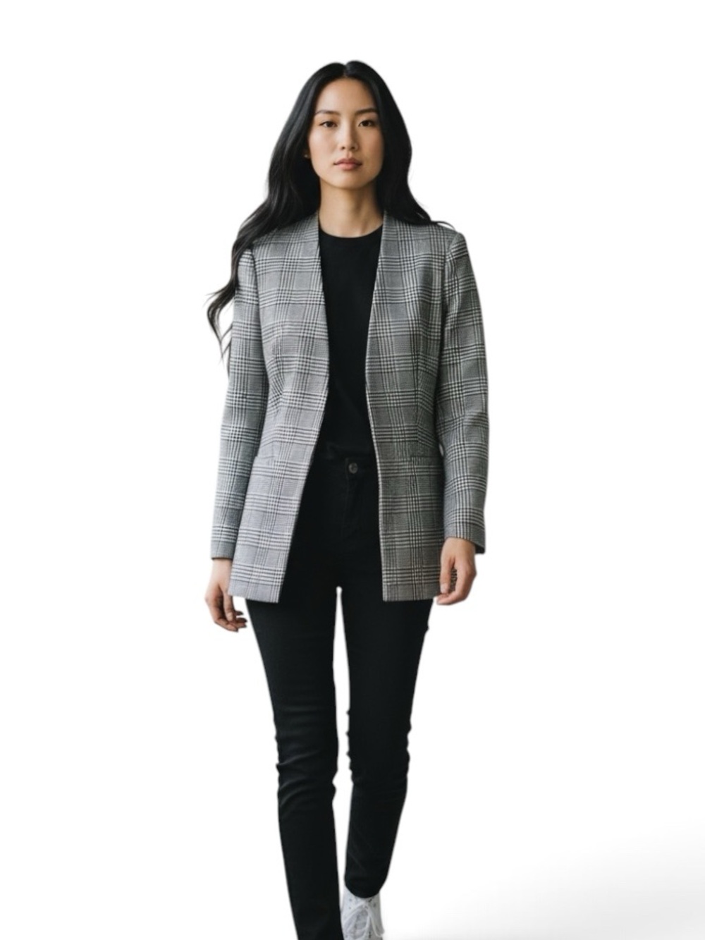 NWOT TAHARI Black Houndstooth Blazer